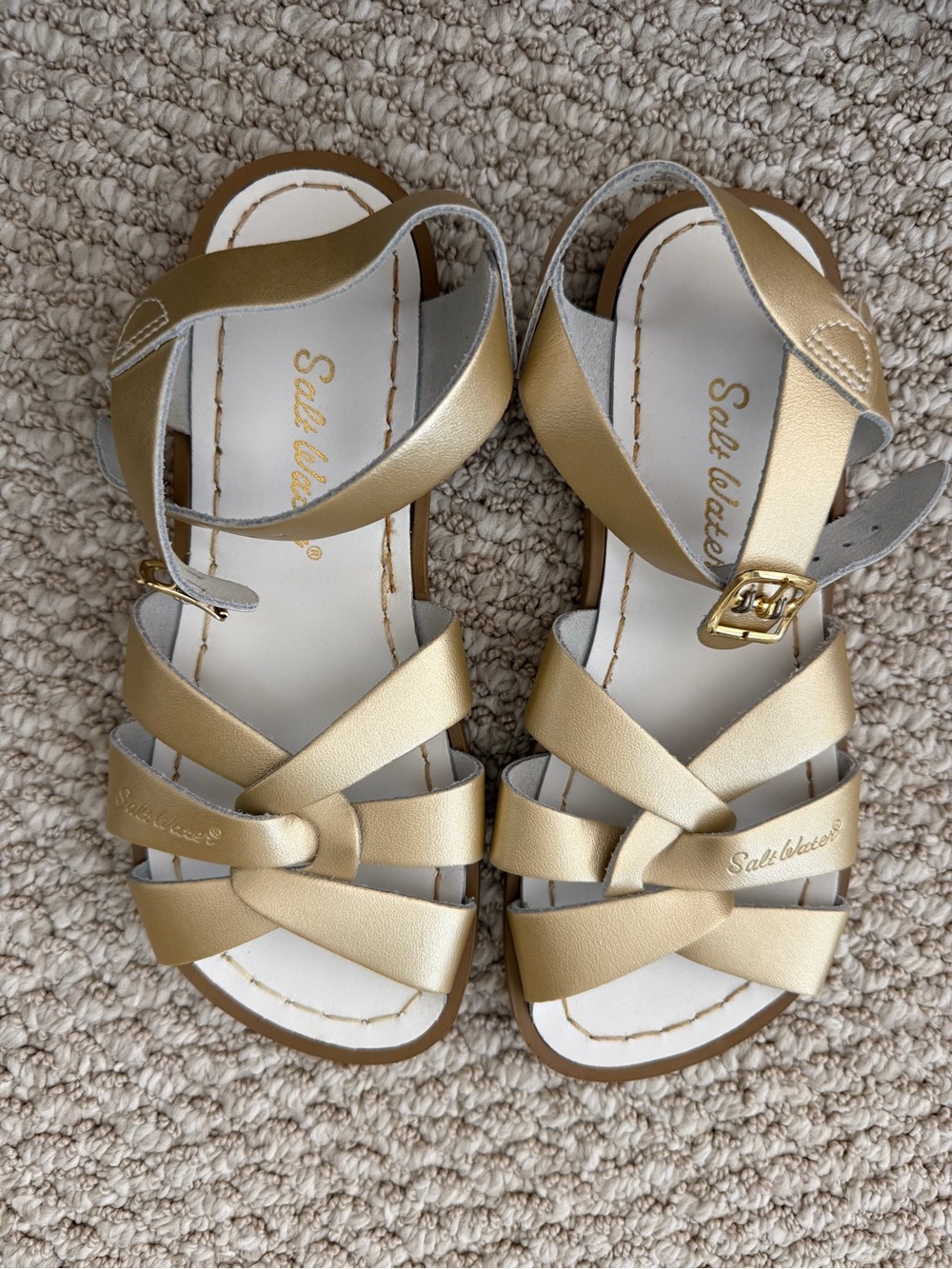 Salt Water Sandals Metallic Gold Strappy Kids Sandals